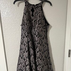 Chic Black and Gray Lace Wedding Dress